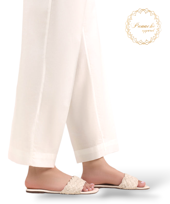 White Straight Trouser