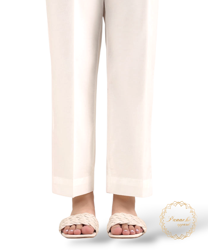 White Straight Trouser