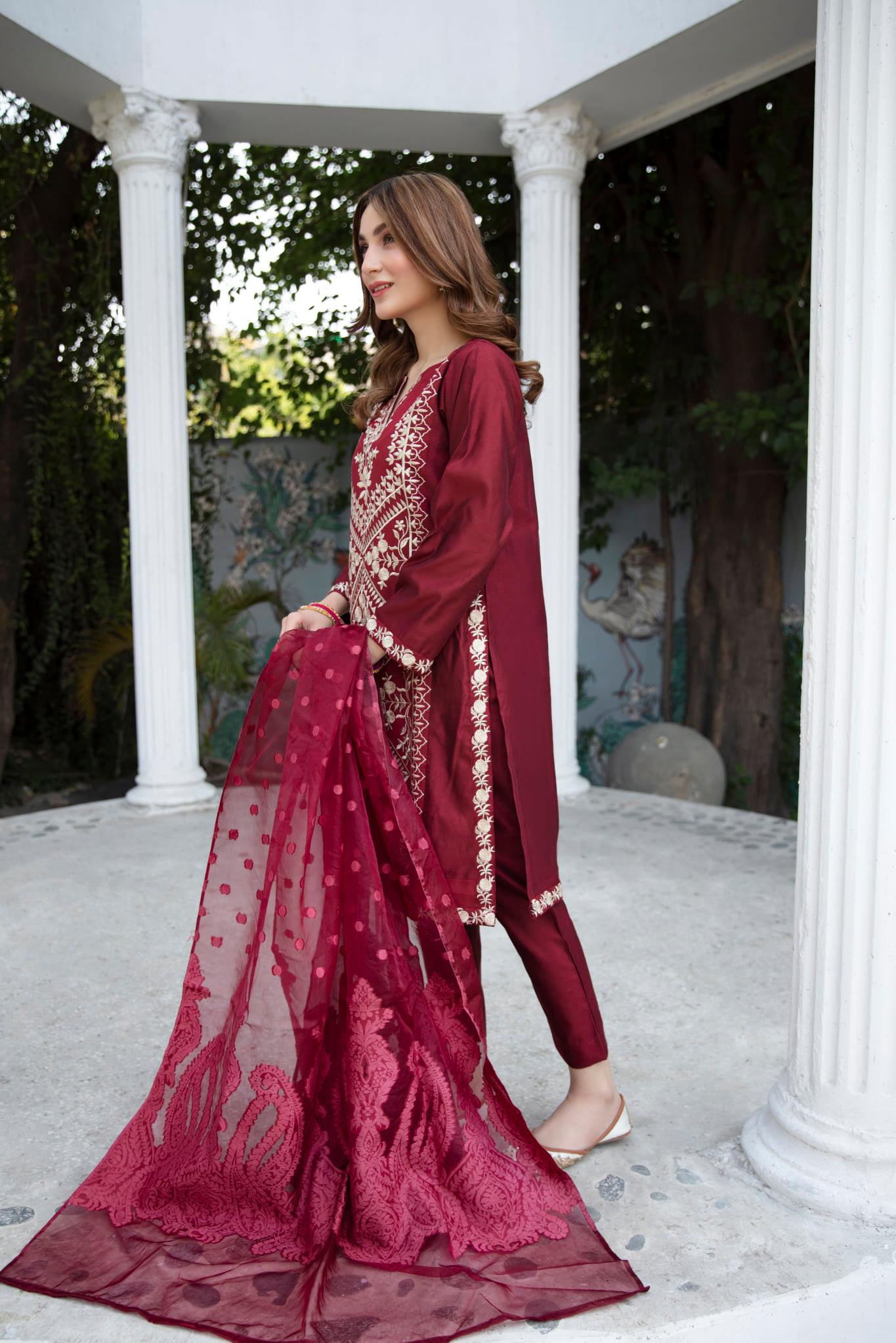 Rose Radiance Pakistani party wear gown outfit by aisha imran
